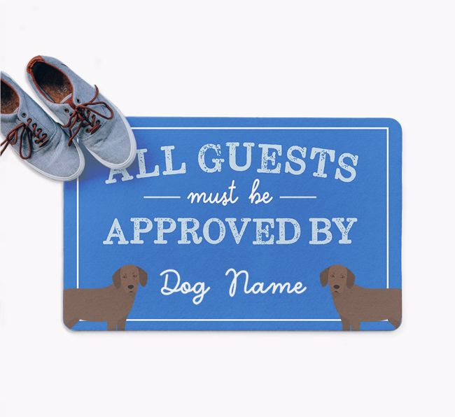 All Guests Must Be Approved By: Personalised {breedFullName} Doormat